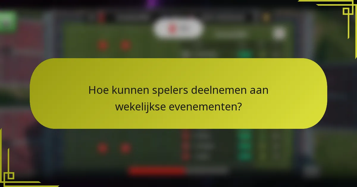 Hoe kunnen spelers deelnemen aan wekelijkse evenementen?