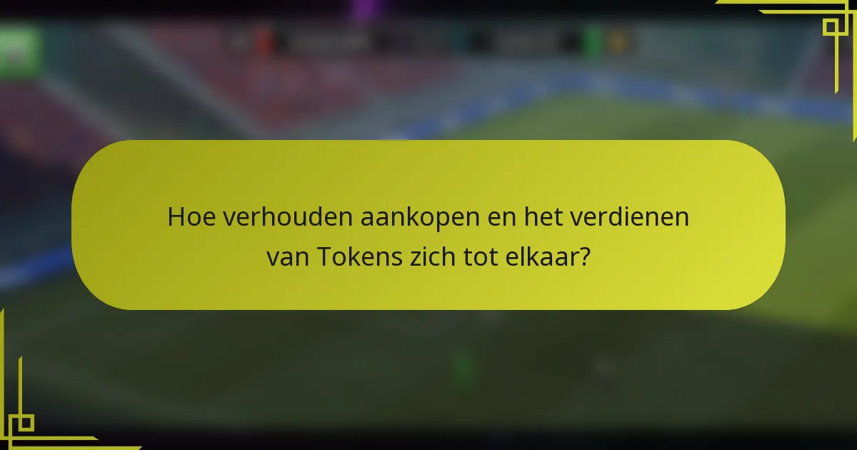 Hoe verhouden aankopen en het verdienen van Tokens zich tot elkaar?