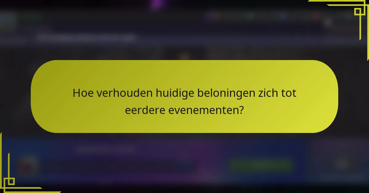 Hoe verhouden huidige beloningen zich tot eerdere evenementen?