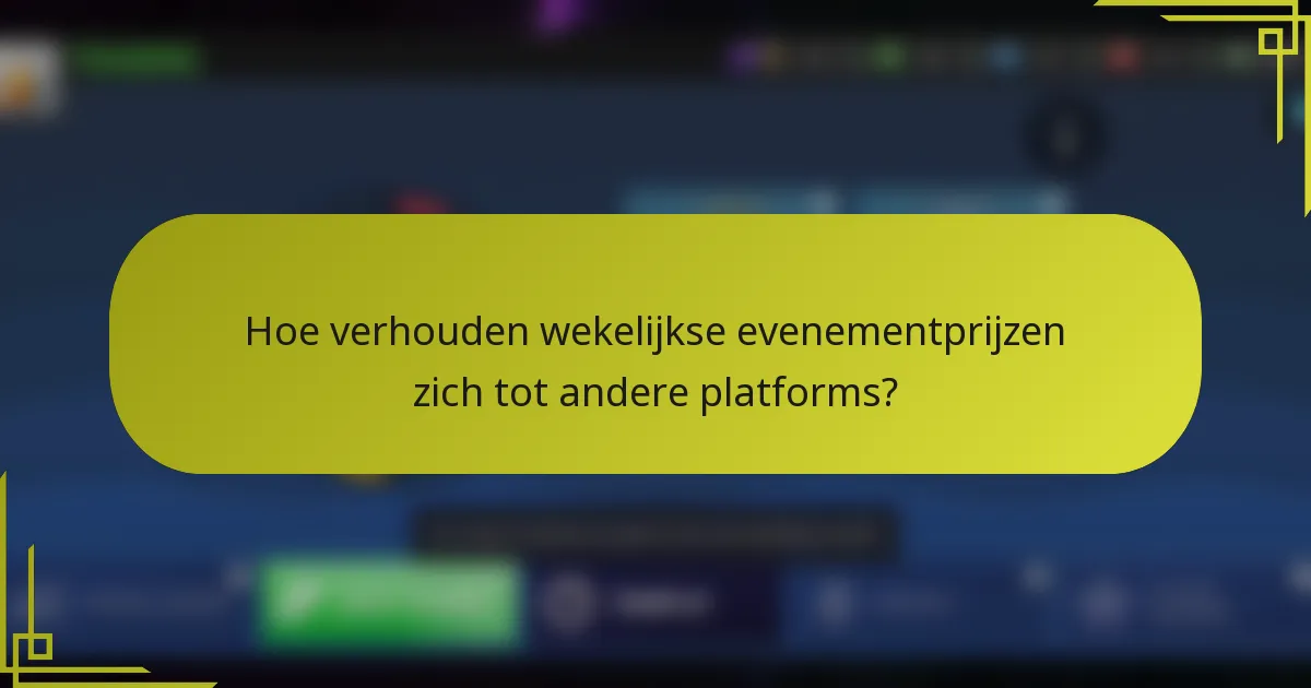Hoe verhouden wekelijkse evenementprijzen zich tot andere platforms?